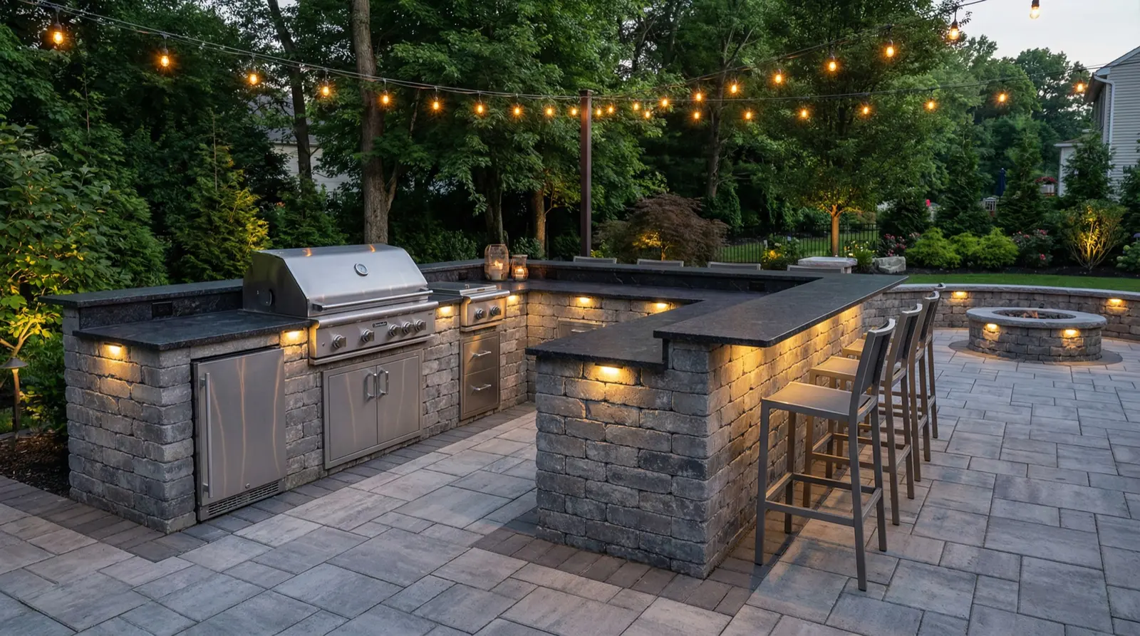 Outdoor kitchen and bar build in Ocean County, NJ